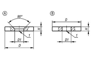 Rohmagnete (Scheibenmagnete) 
mit Bohrung aus NdFeB